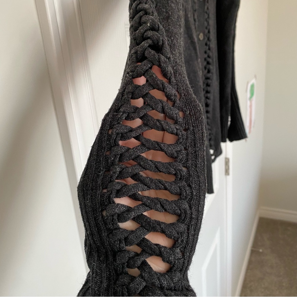 AllSaints Laurentia Braided Cardigan Size 12 - Picture 5 of 12